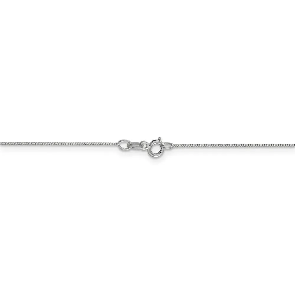 0.5mm, 14k White Gold, Solid Box Chain Necklace