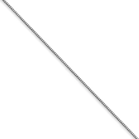 0.5mm, 14k White Gold, Solid Box Chain Necklace