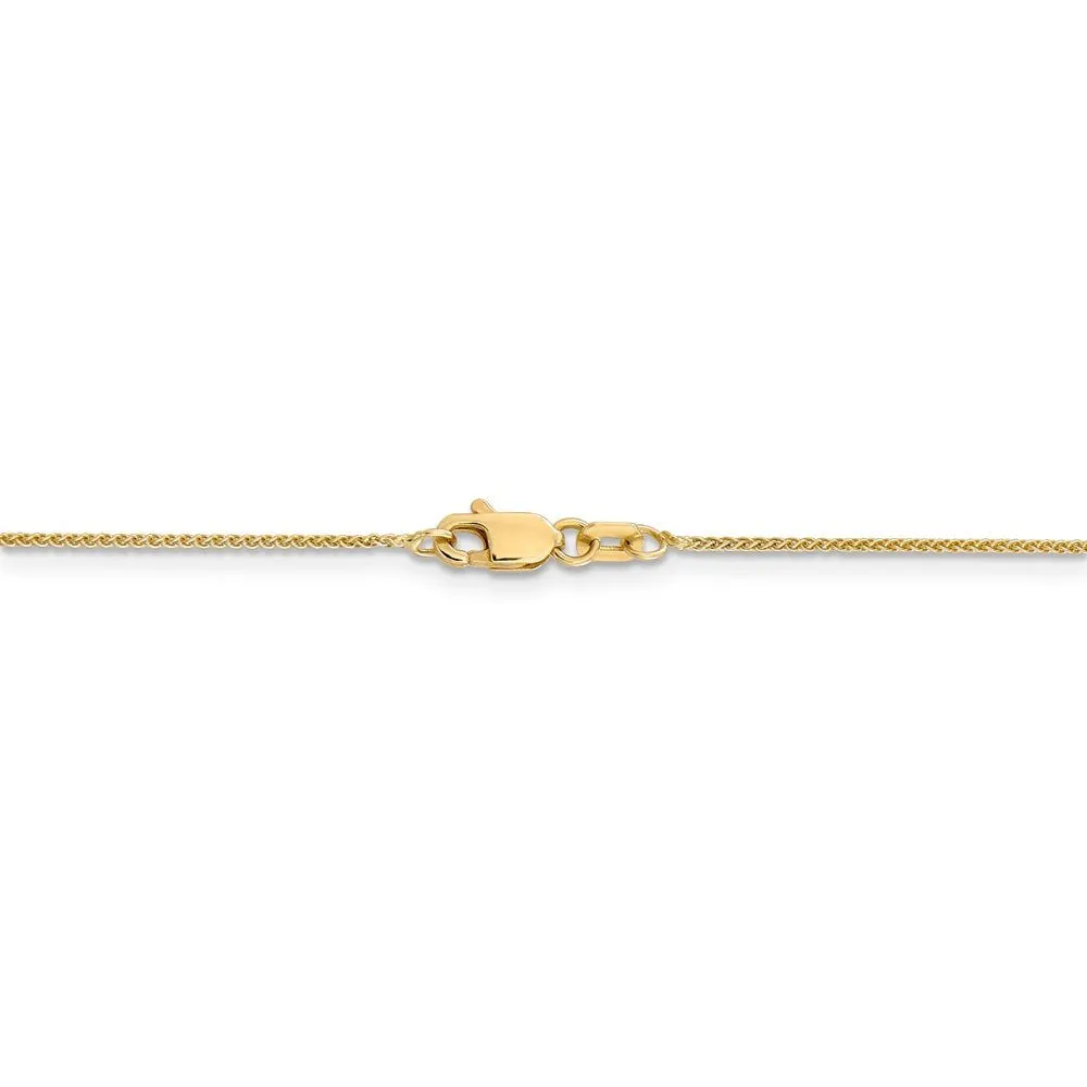 0.8mm, 14k Yellow Gold, Solid Spiga Chain Anklet