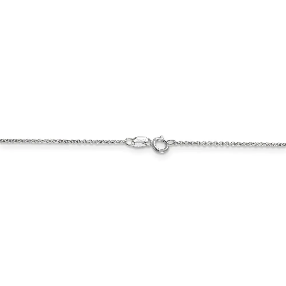 0.9mm, 14k White Gold, Cable Chain Necklace