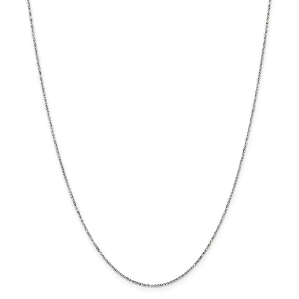 0.9mm, 14k White Gold, Cable Chain Necklace