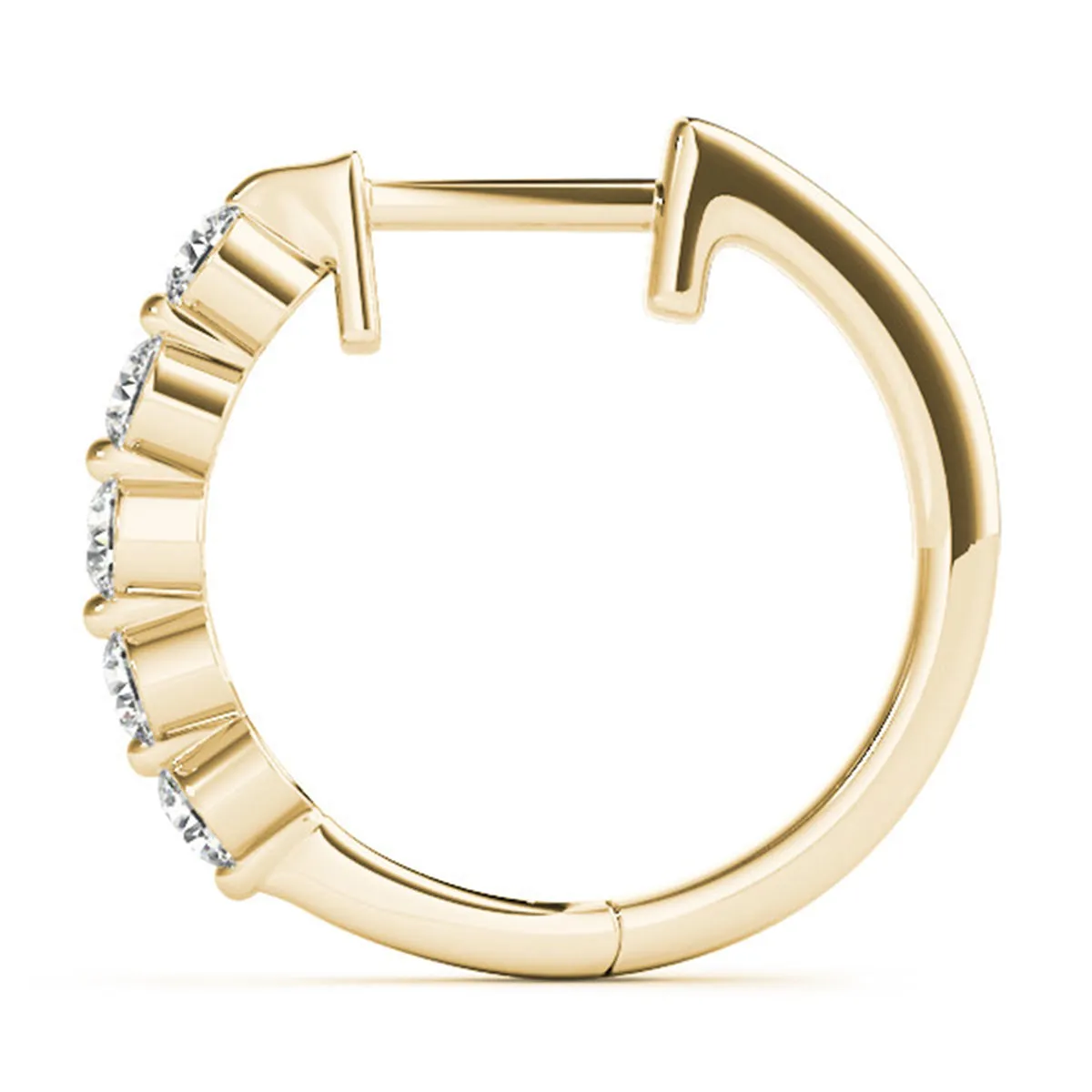 1/2 Carat Tw Classic Diamond Hoop Earrings In 14K Yellow Gold