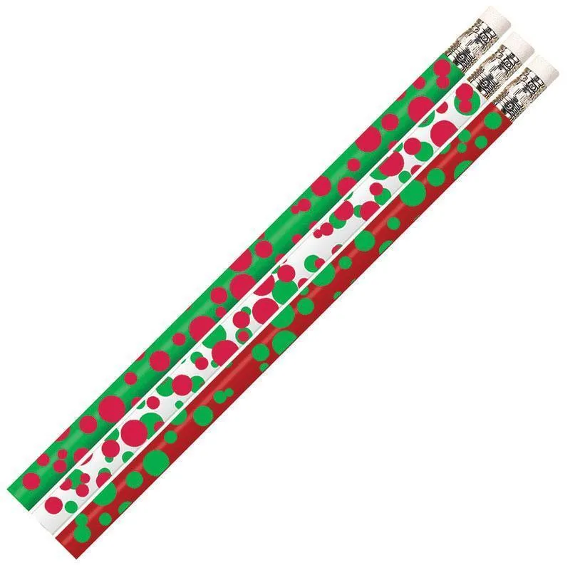 (12 Dz) Dots Of Christmas Pencils