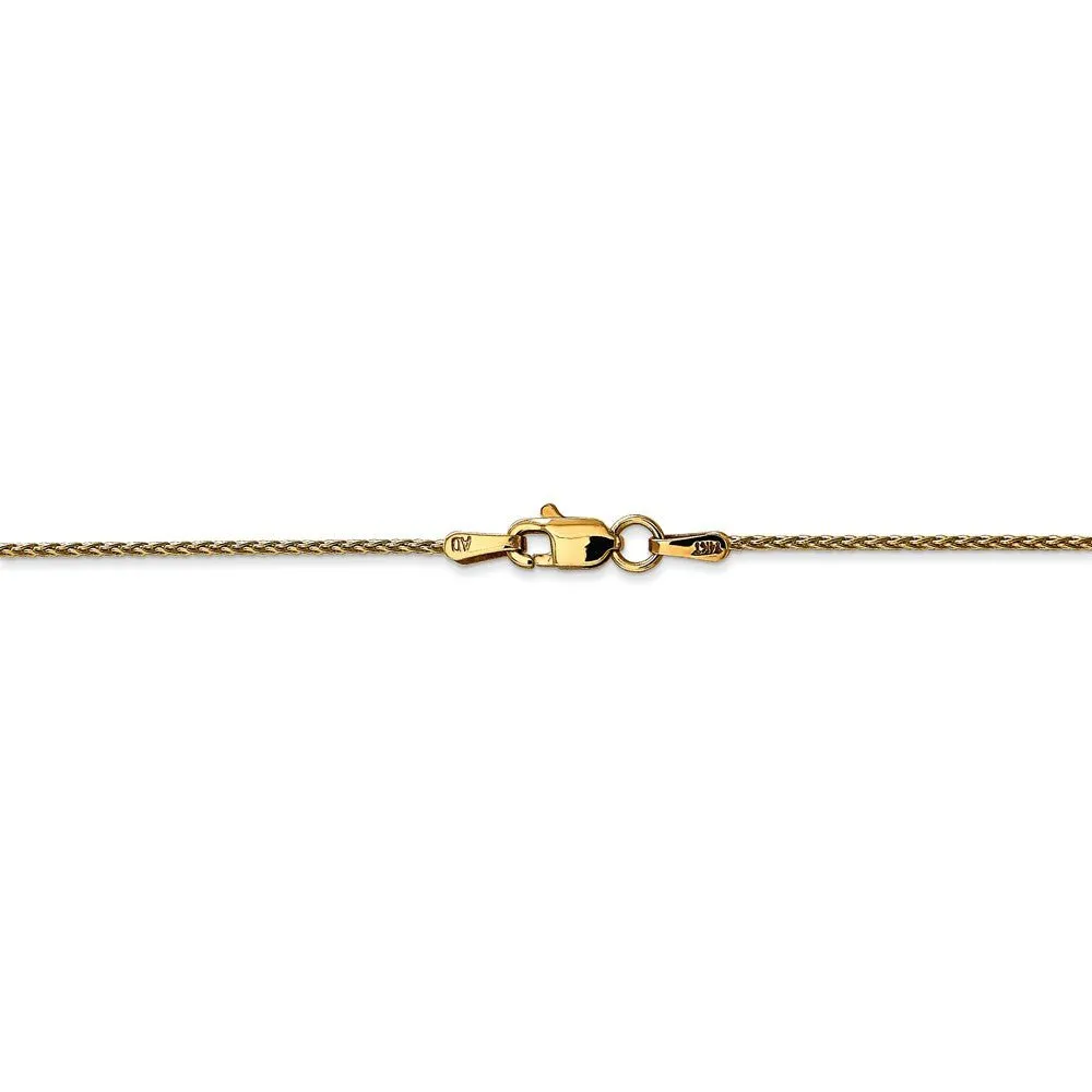 1.2mm, 14k Yellow Gold, Solid Parisian Wheat Chain Bracelet