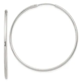 1.3mm, Sterling Silver, Endless Hoop Earrings - 40mm (1 1/2 Inch)