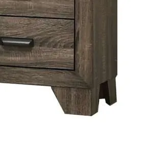 2 Drawer Wooden Nightstand With Metal Handles And Bracket Legs, Brown By Benzara