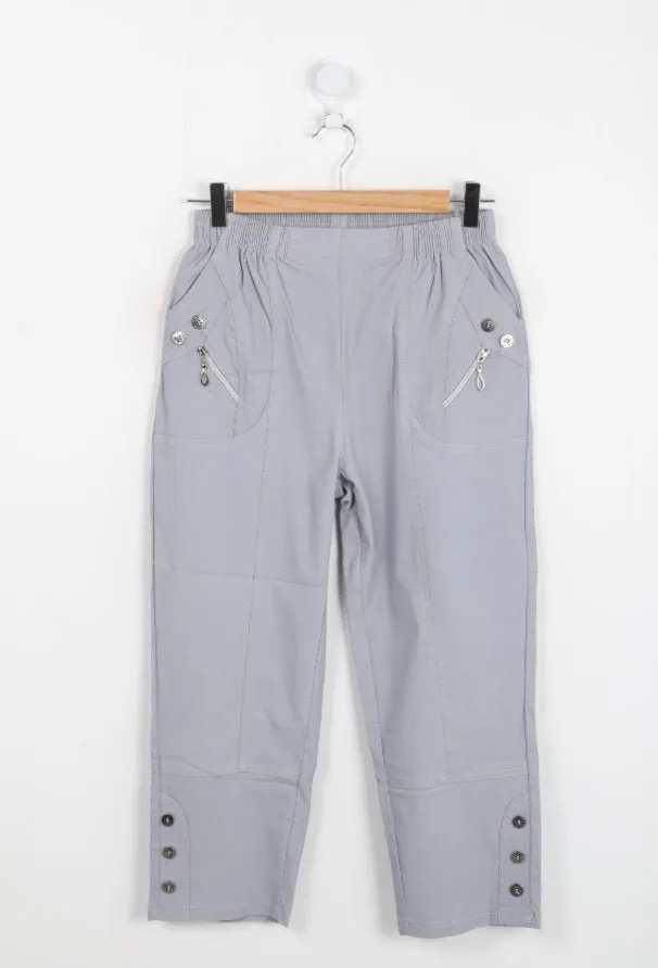 3/4 Elasticated cropped trousers