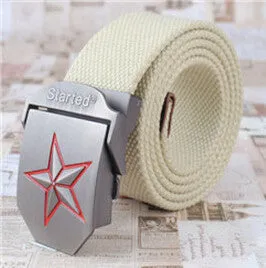 3D Red Star Buckle Strong Canvas Belt