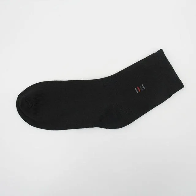 5 Pairs Men's Solid Color Cotton Classical Business & Casual Wear Socks