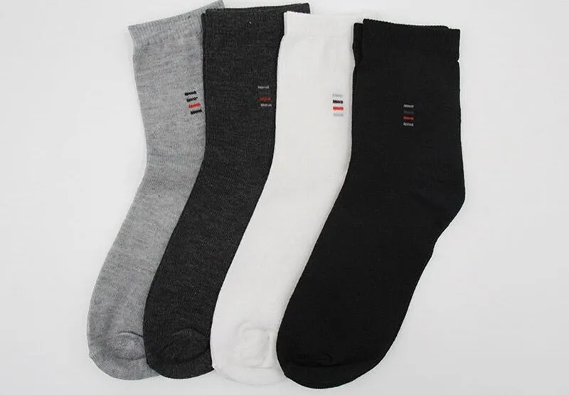 5 Pairs Men's Solid Color Cotton Classical Business & Casual Wear Socks