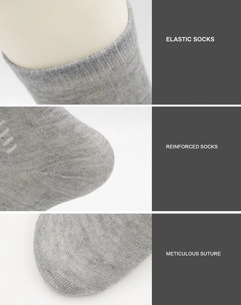 5 Pairs Men's Solid Color Cotton Classical Business & Casual Wear Socks