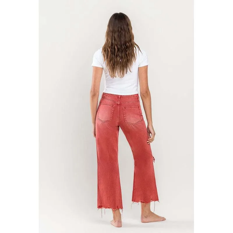 90s Vintage Crop Flare Jeans