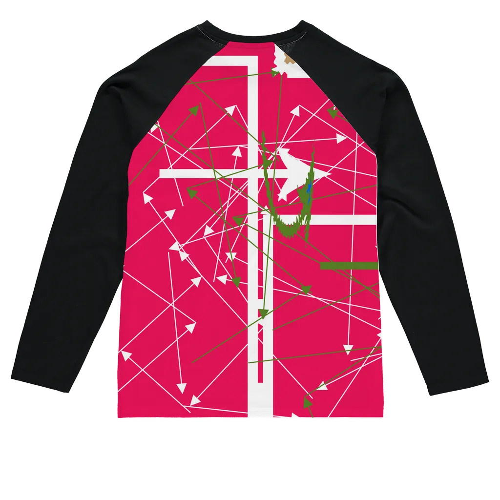 abstract Sublimation Baseball Long Sleeve T-Shirt