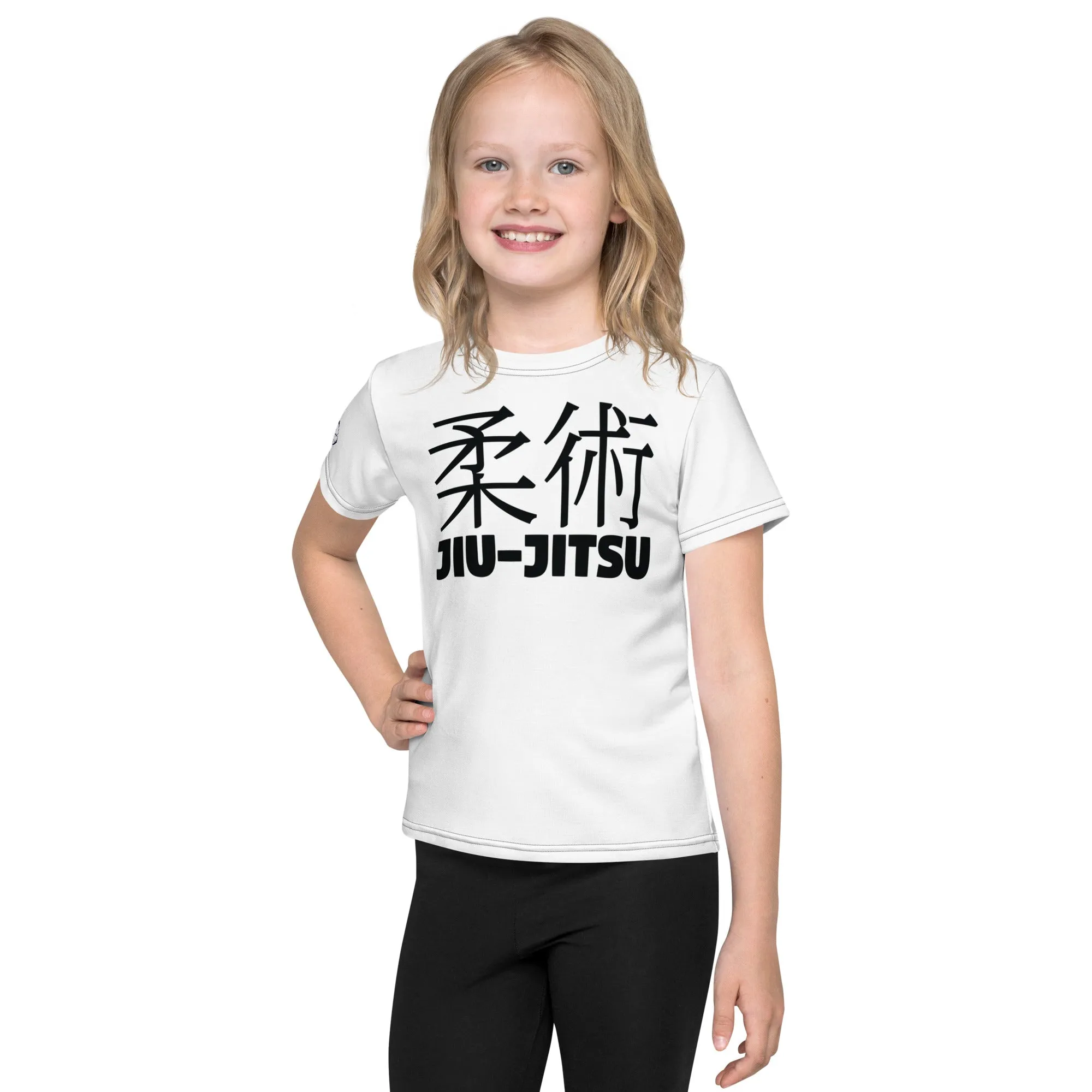 Active and Stylish: Girl's Short Sleeve Classic Jiu-Jitsu Rash Guard- Snow