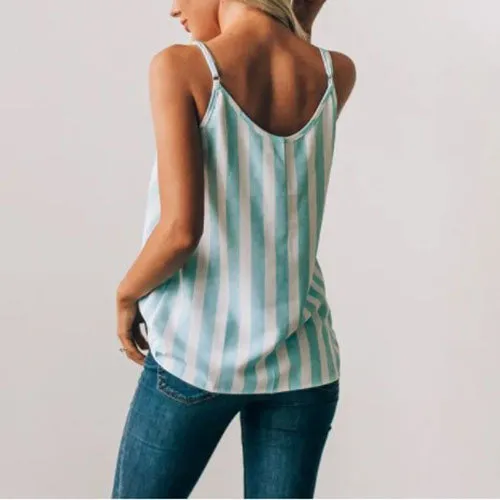 Adjustable Spaghetti Front Button Up Swing Tank Top Sleeveless Shirts