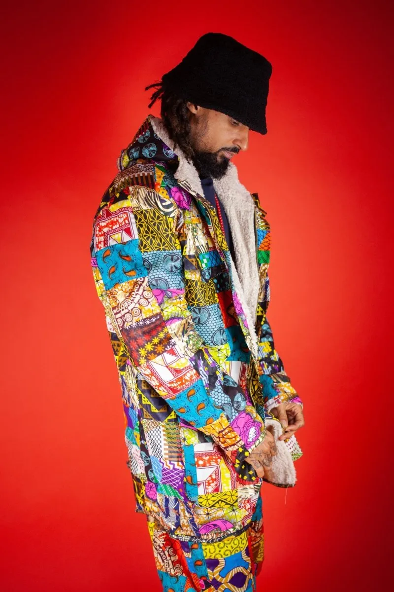 African Winter Coat in Patchwork