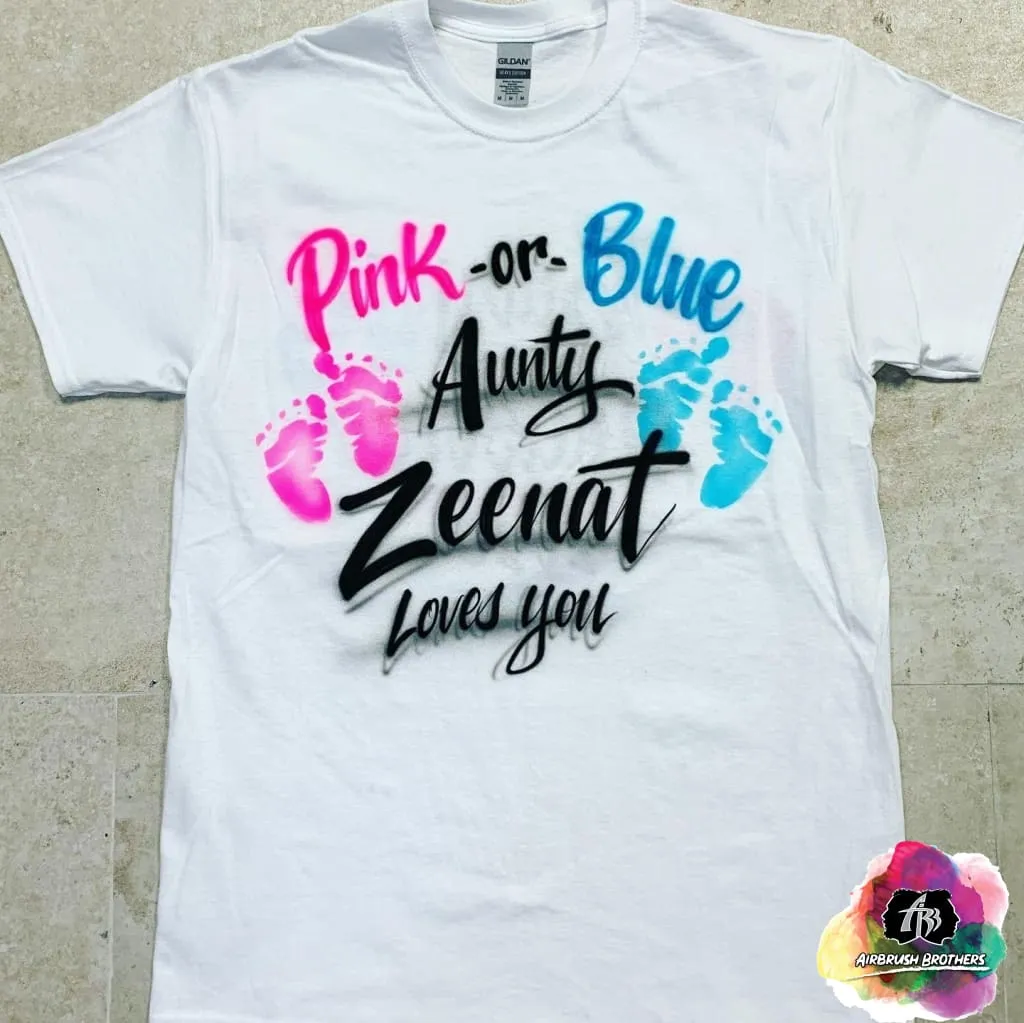 Airbrush Baby Gender Reveal Shirt Design