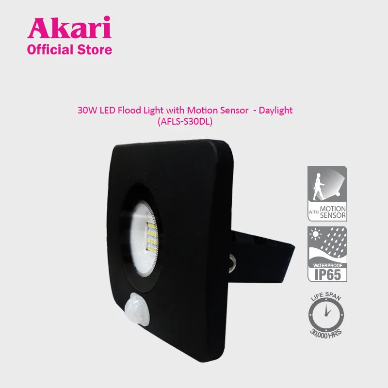 Akari 30W LED Flood Light with PIR sensor 6500K Daylight (AFLS-S30DL)