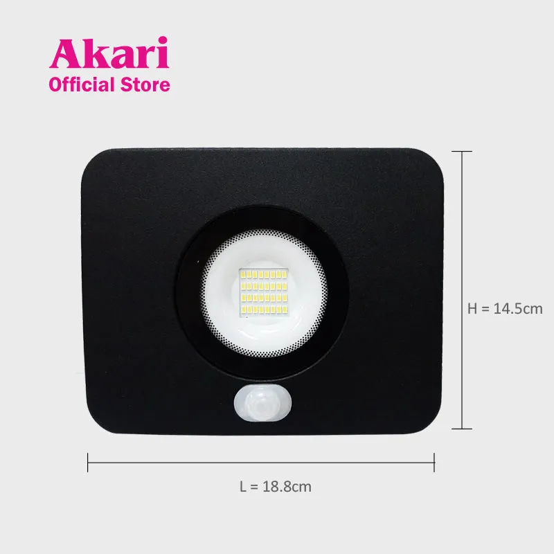 Akari 50W LED Flood Light with PIR sensor 6500K Daylight (AFLS-S50DL)