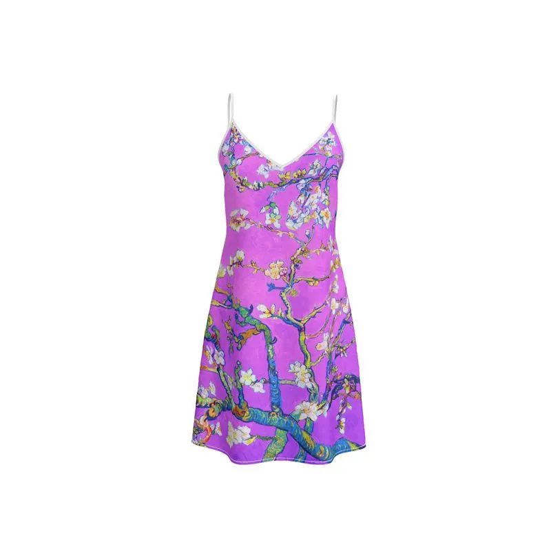 Almond Blossom and Purple Sky Slip Dress