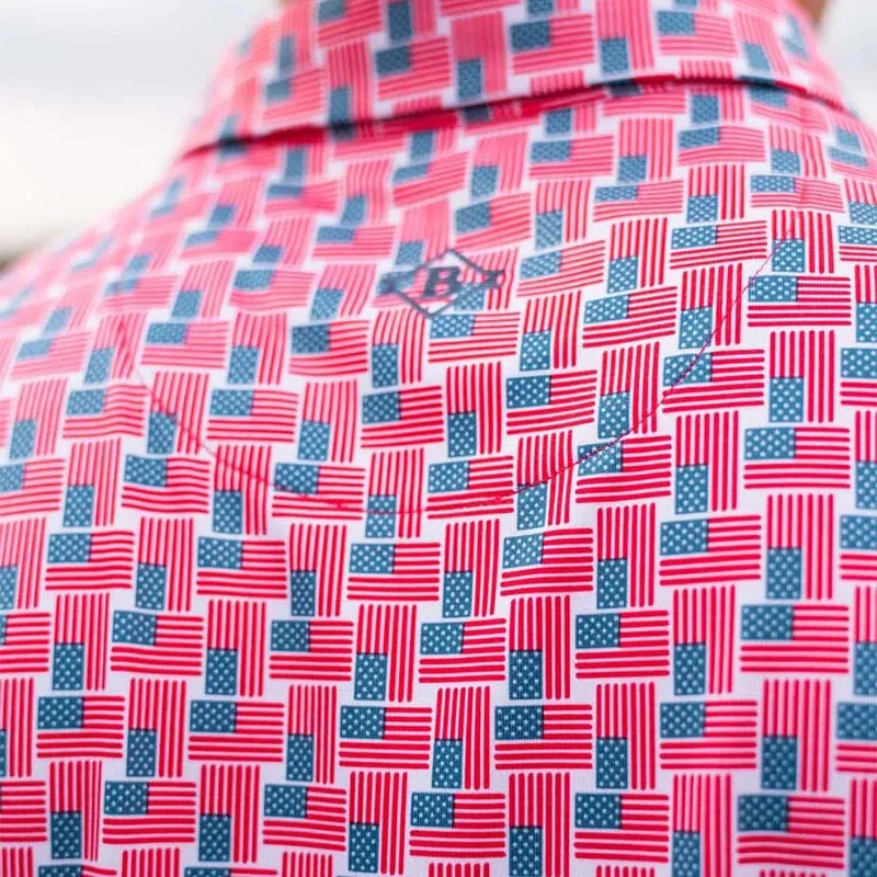 American Flag Performance Polo