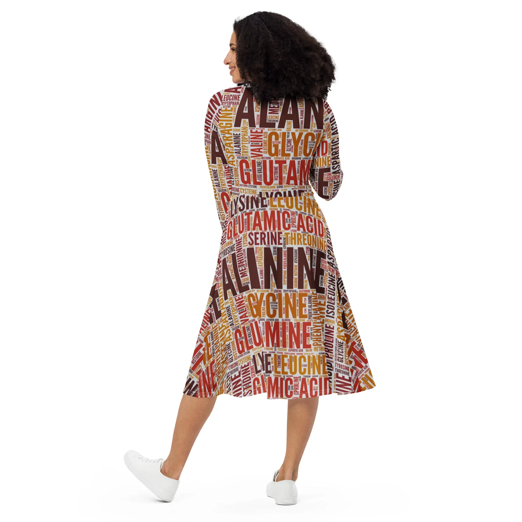 Amino Acids long sleeve midi dress