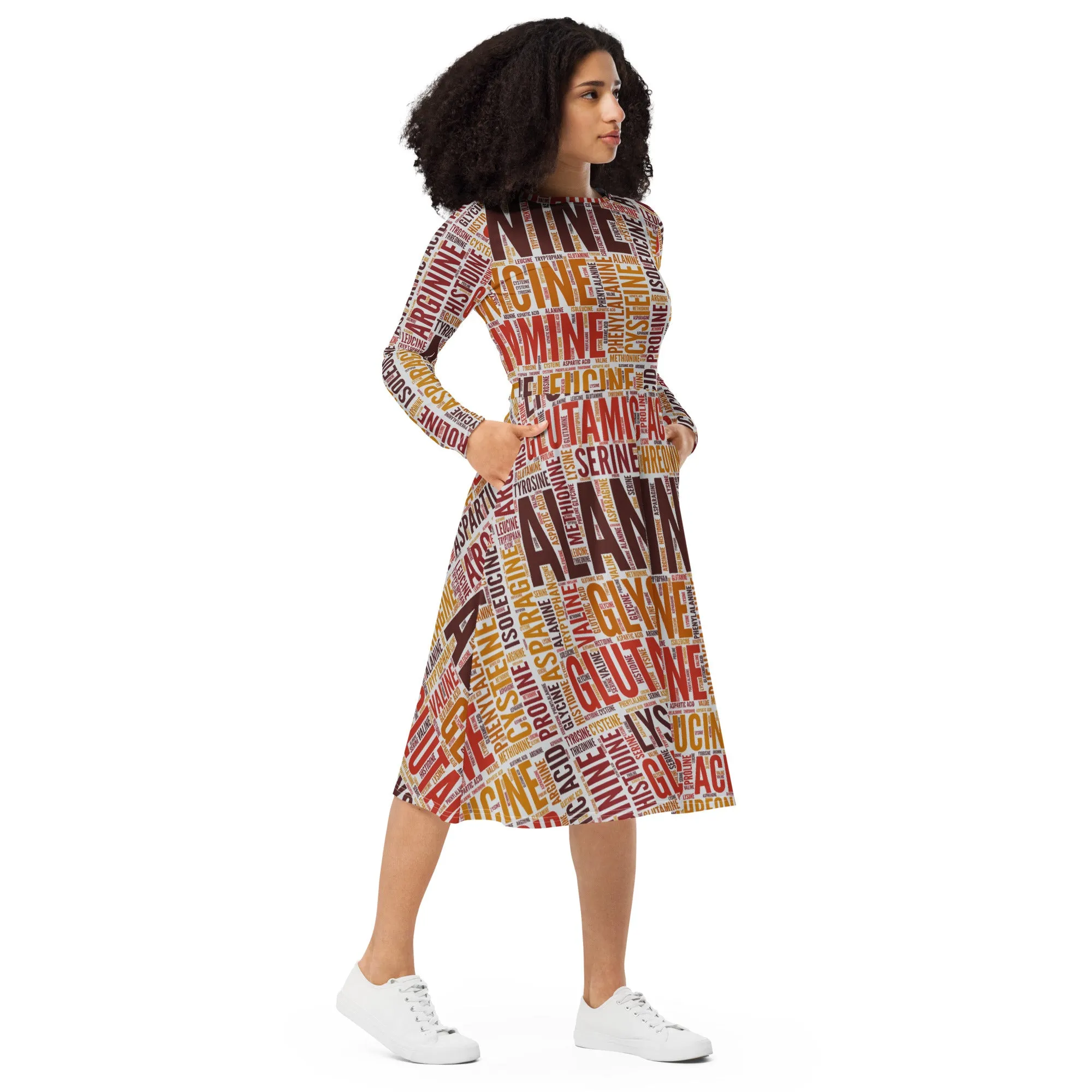 Amino Acids long sleeve midi dress