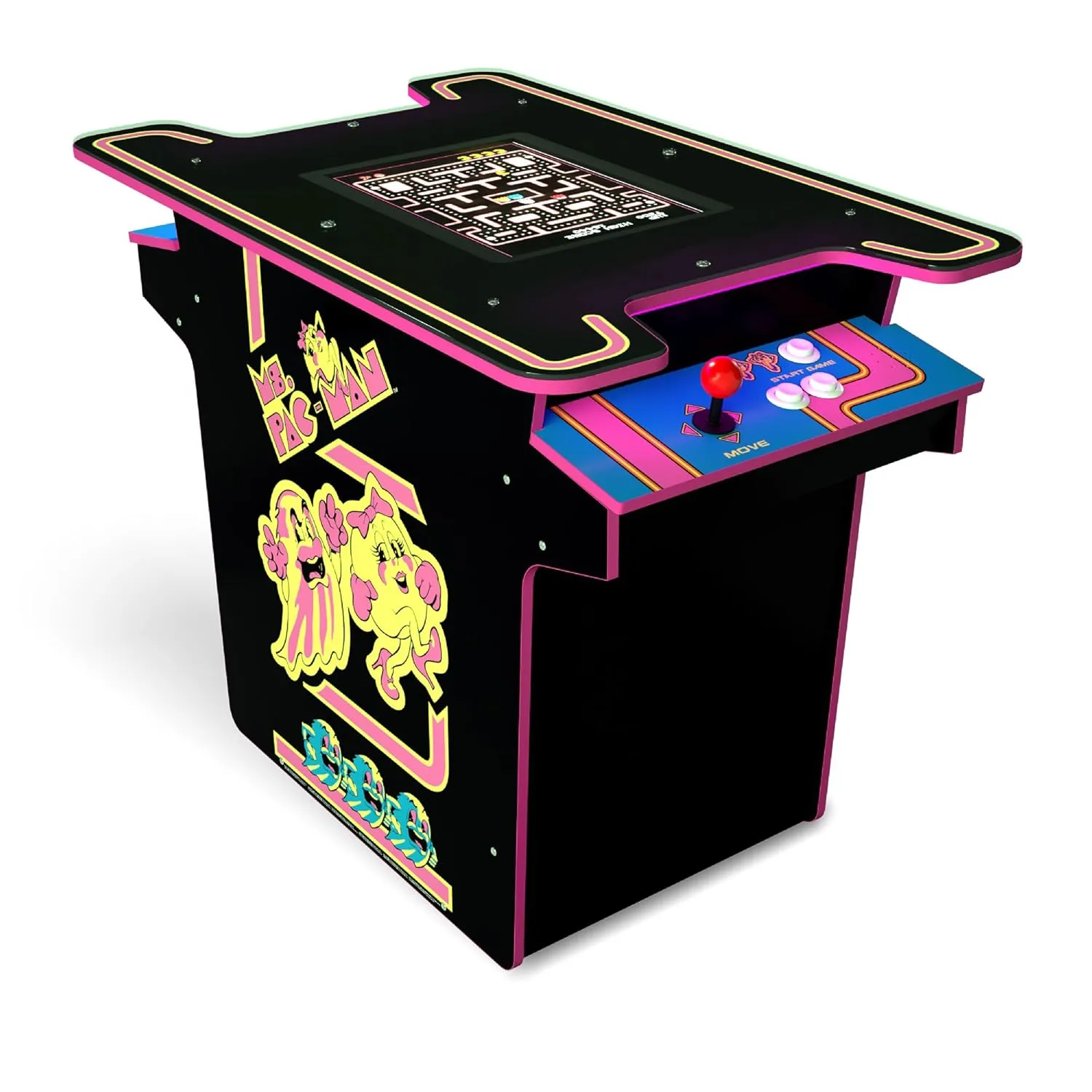 Arcade1Up PAC-MAN Head-to-Head Arcade Table with 12 Games, Multiplayer Control Panel, & 17-Inch Color LCD Screen, Black Series Edition