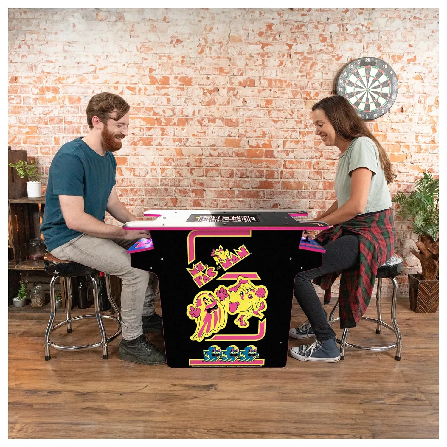 Arcade1Up PAC-MAN Head-to-Head Arcade Table with 12 Games, Multiplayer Control Panel, & 17-Inch Color LCD Screen, Black Series Edition