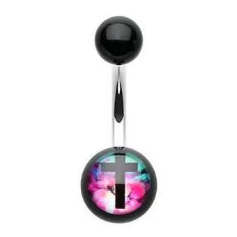 Aurora Cross Acrylic Belly Ring