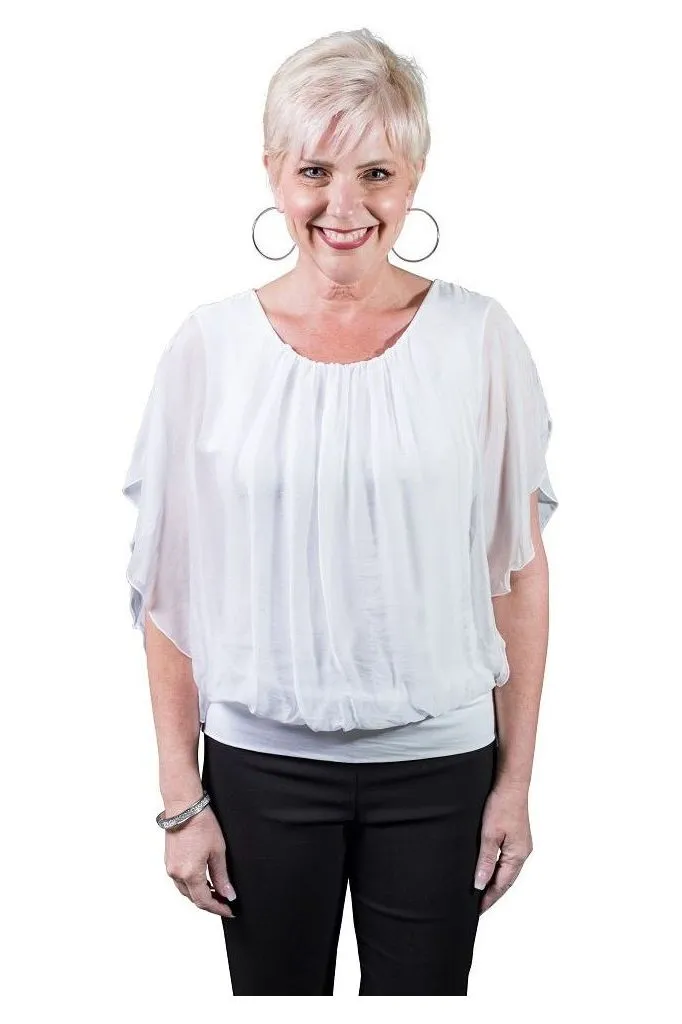 Aurora Silk Top - White