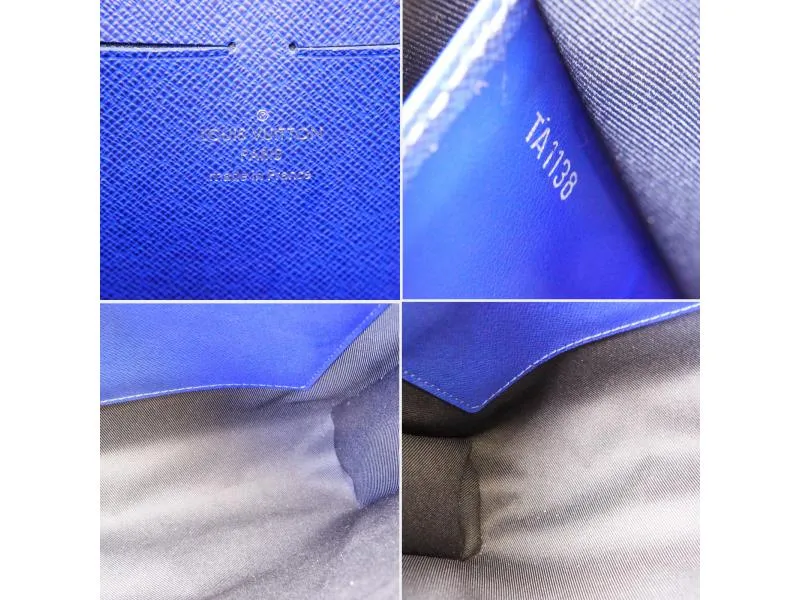 Authentic Pre-owned Louis Vuitton Taiga Cobalt Blue Pochette Voyage Clutch Bag Pouch M30575 210717