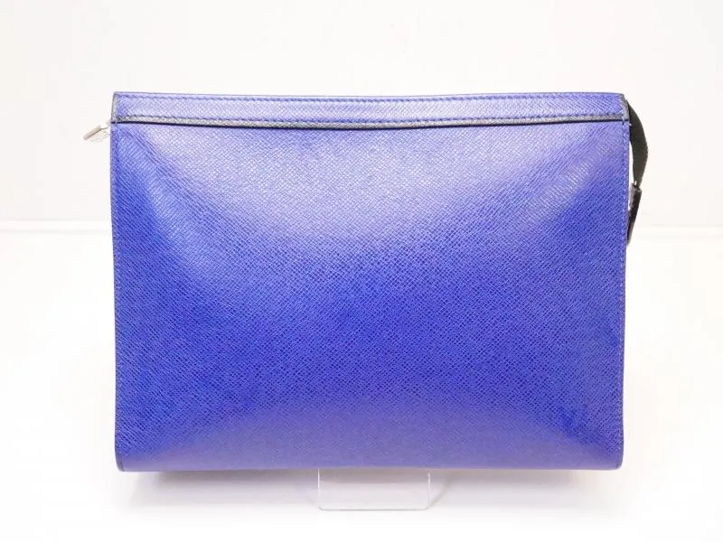 Authentic Pre-owned Louis Vuitton Taiga Cobalt Blue Pochette Voyage Clutch Bag Pouch M30575 210717