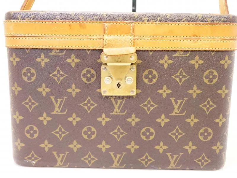 Authentic Pre-owned Louis Vuitton Vintage Monogram Train Case Makeup Vanity Travel Trunk M23820 210791