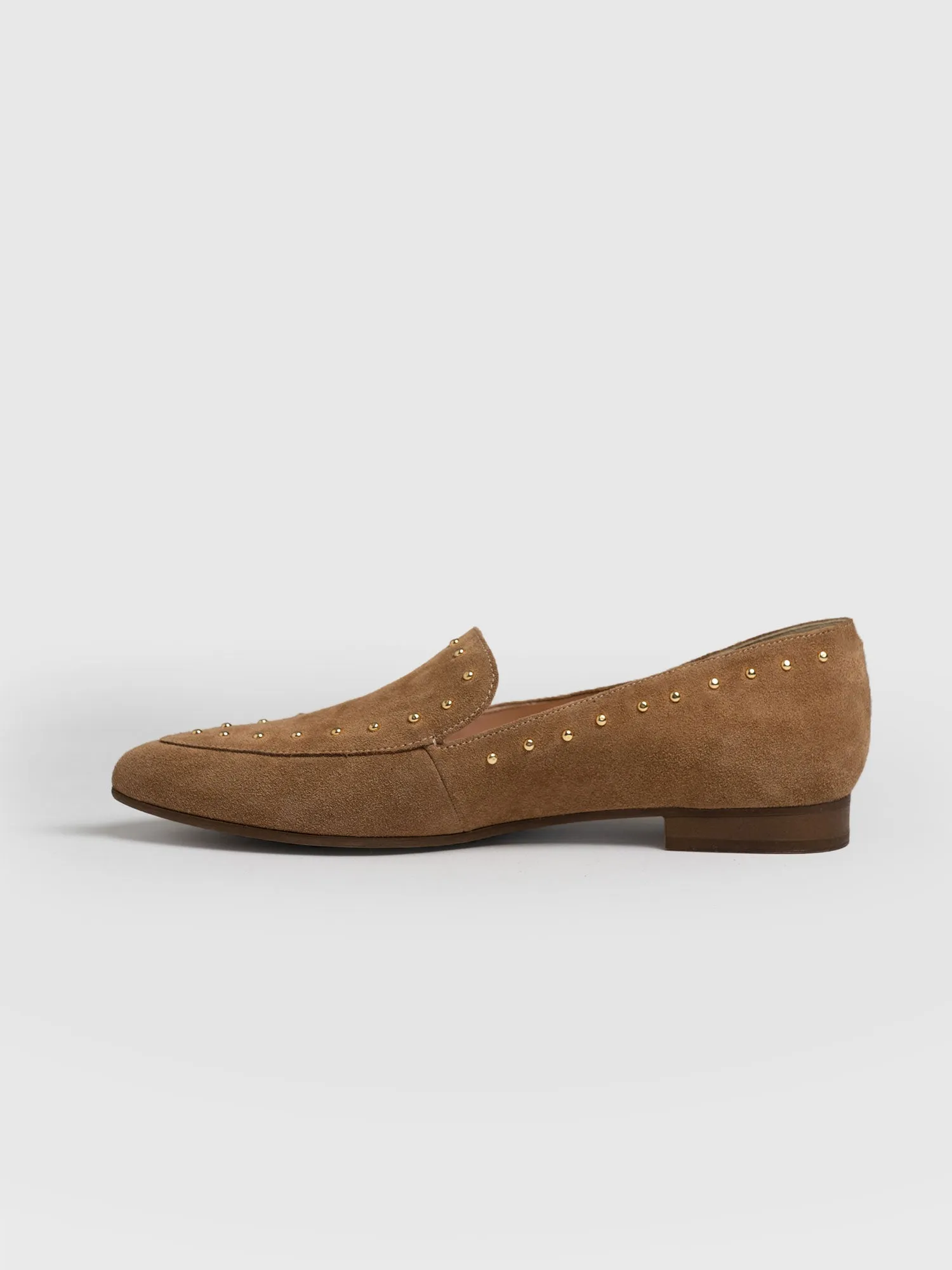 Ava Studded Loafer - Light Brown