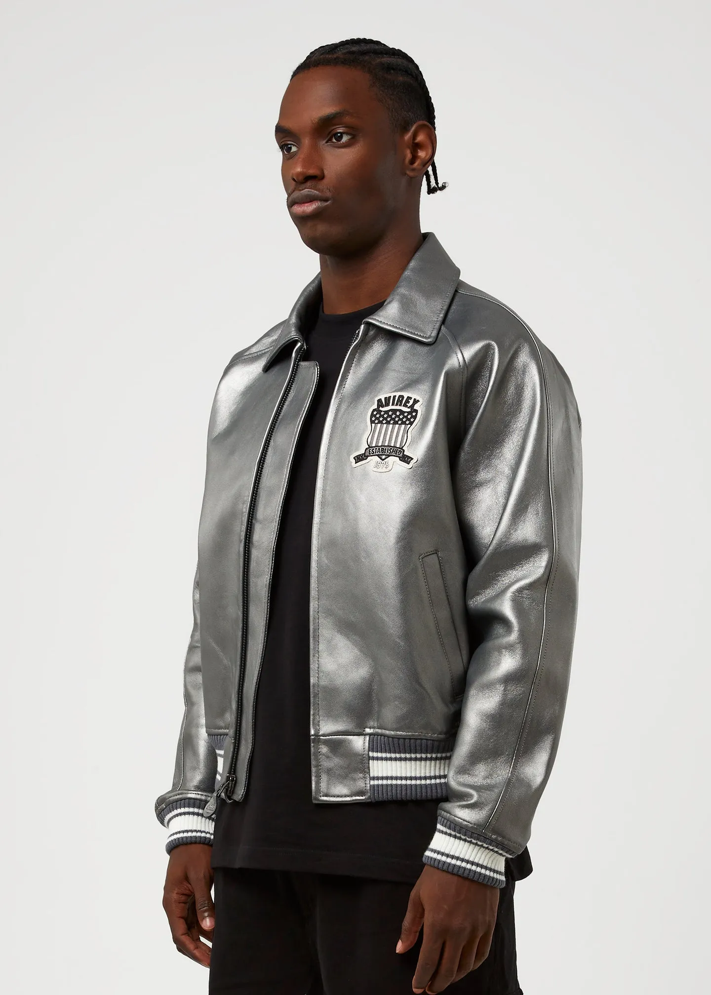 AVIREX METALLIC PEWTER ICON JACKET