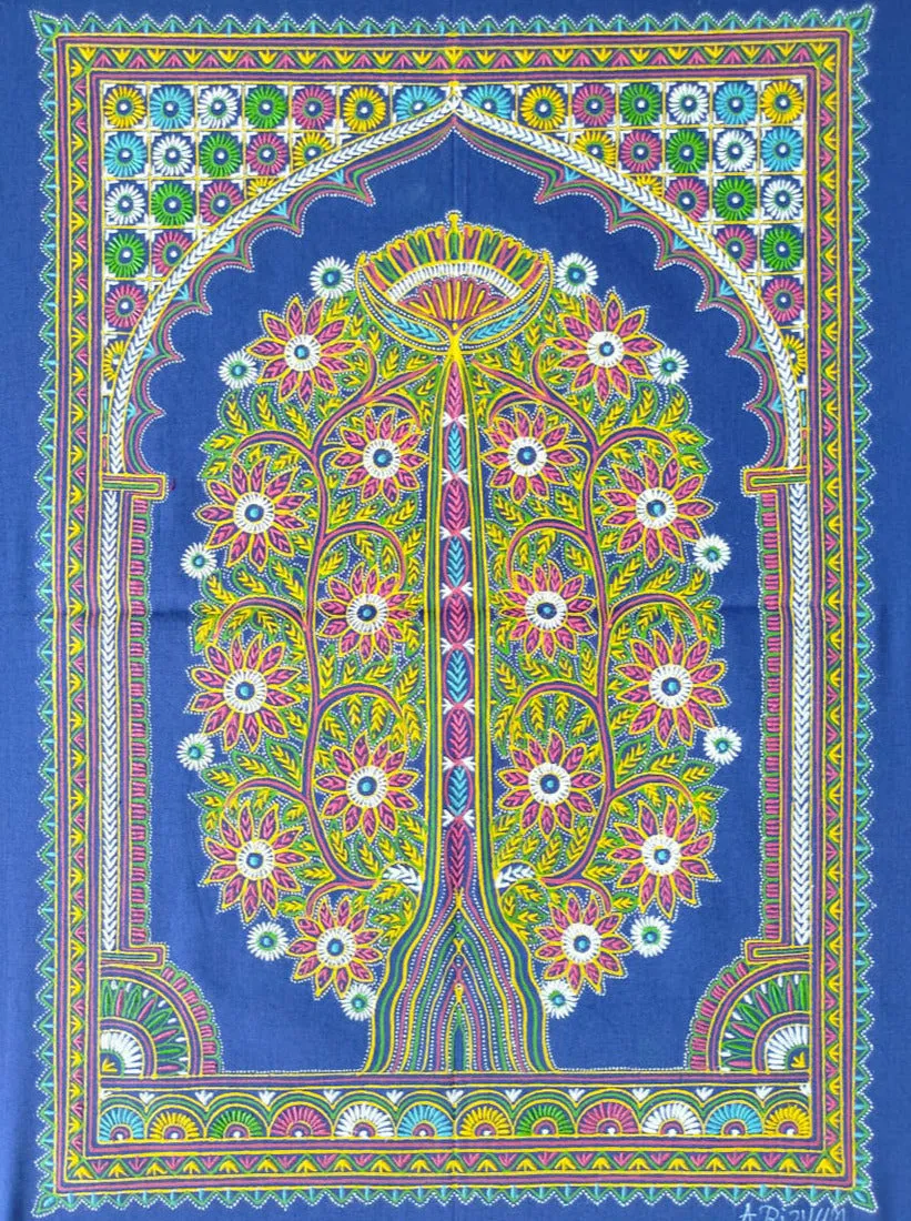 Azure Serenity: Rogan Art of the Tree of Life by Rizwan Khatri