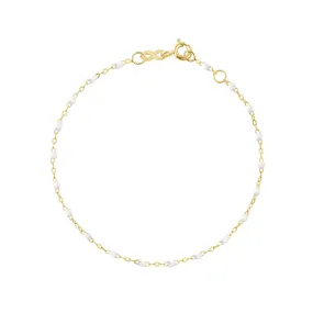 Baby Classic Gigi White bracelet, Yellow Gold, 5.1"