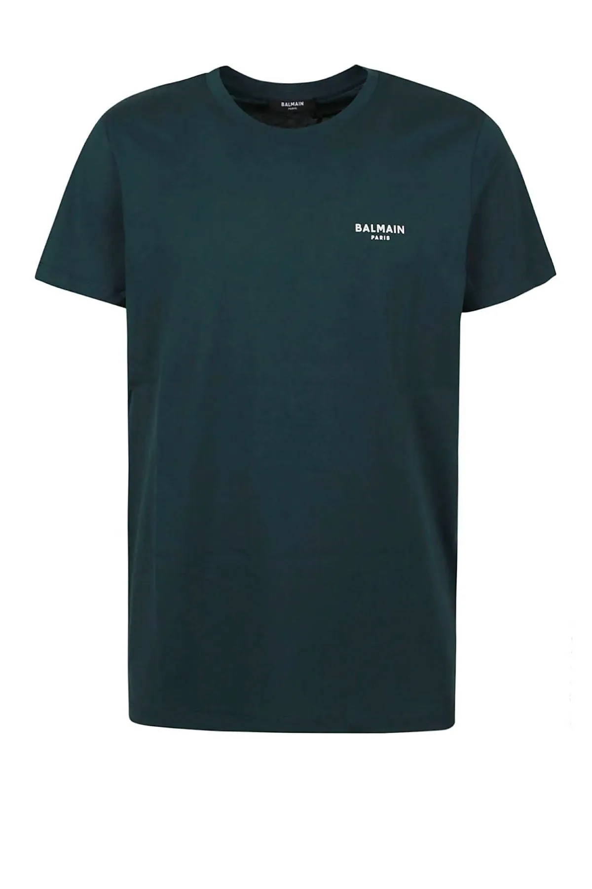 Balmain Classic Balmain Flocked Logo T-Shirt - Dark Green