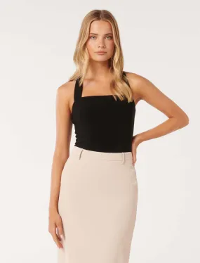 Bethany Halter Neck Crepe Top