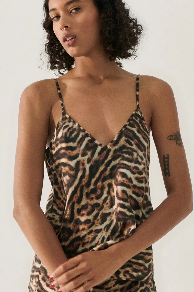 BIAS CUT CAMI-LEOPARD