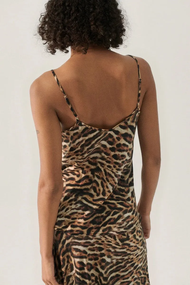 BIAS CUT CAMI-LEOPARD