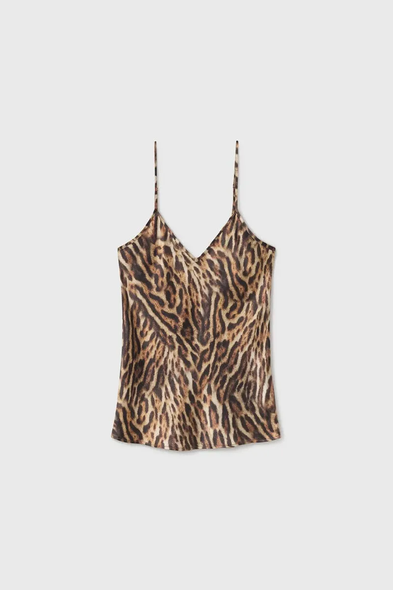 BIAS CUT CAMI-LEOPARD