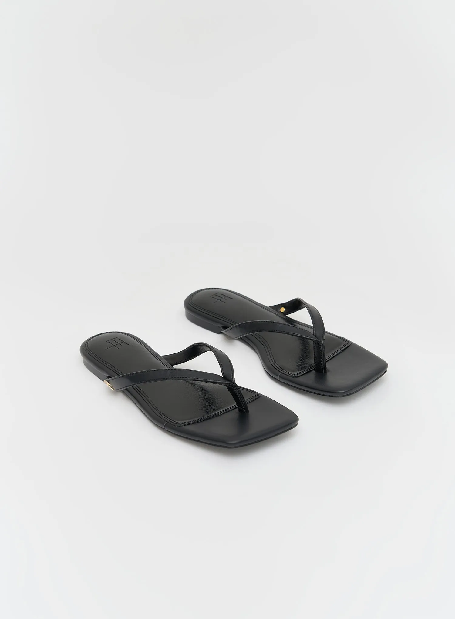 Black PU Slip On Sandal- Mila