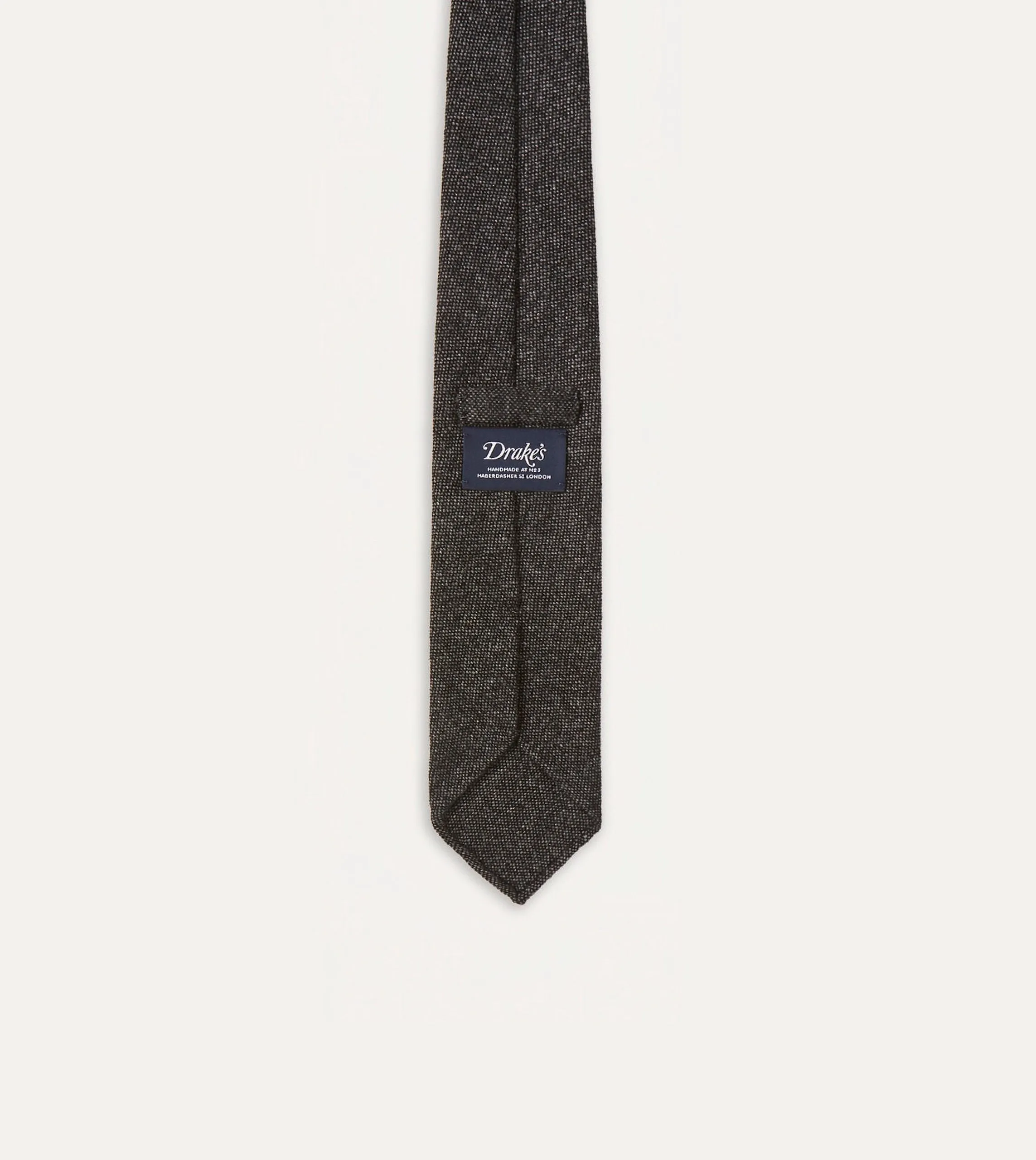 Black Pure Cashmere Solid Hand Rolled Tie