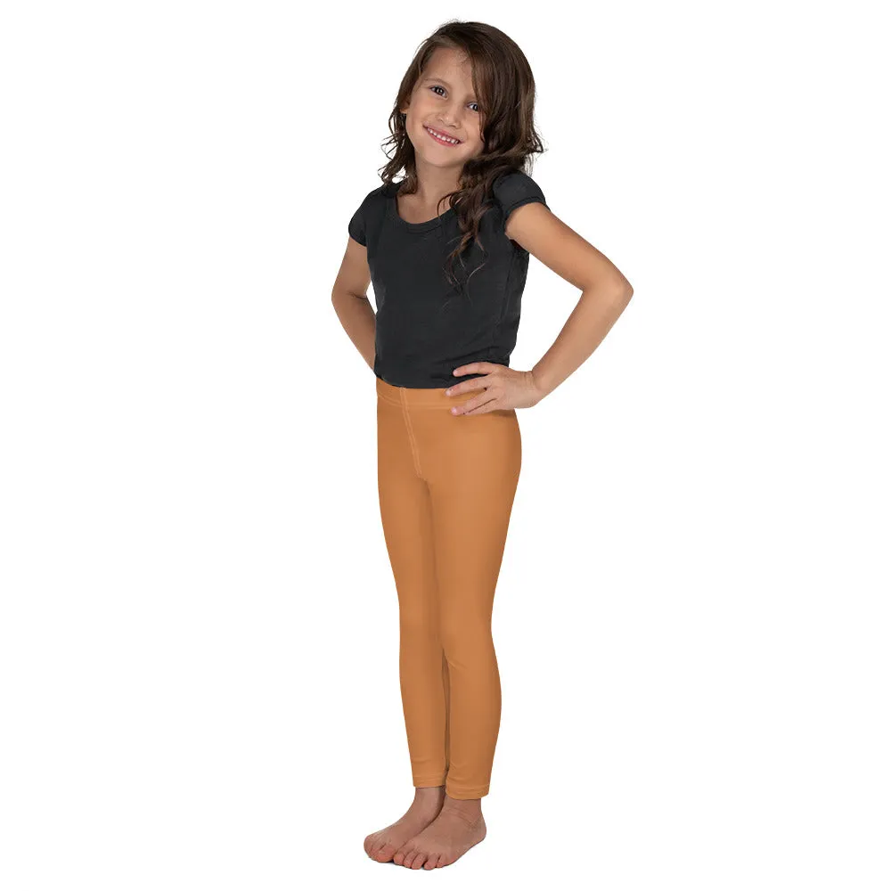 Bold Moves: Solid Workout Leggings for Young Athletes - Raw Sienna