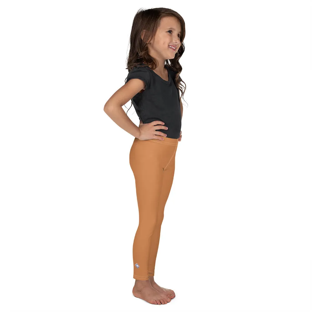 Bold Moves: Solid Workout Leggings for Young Athletes - Raw Sienna