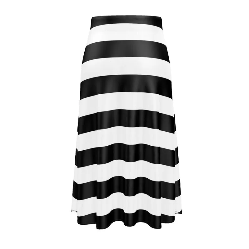 Boldly Striped Midi Skirt