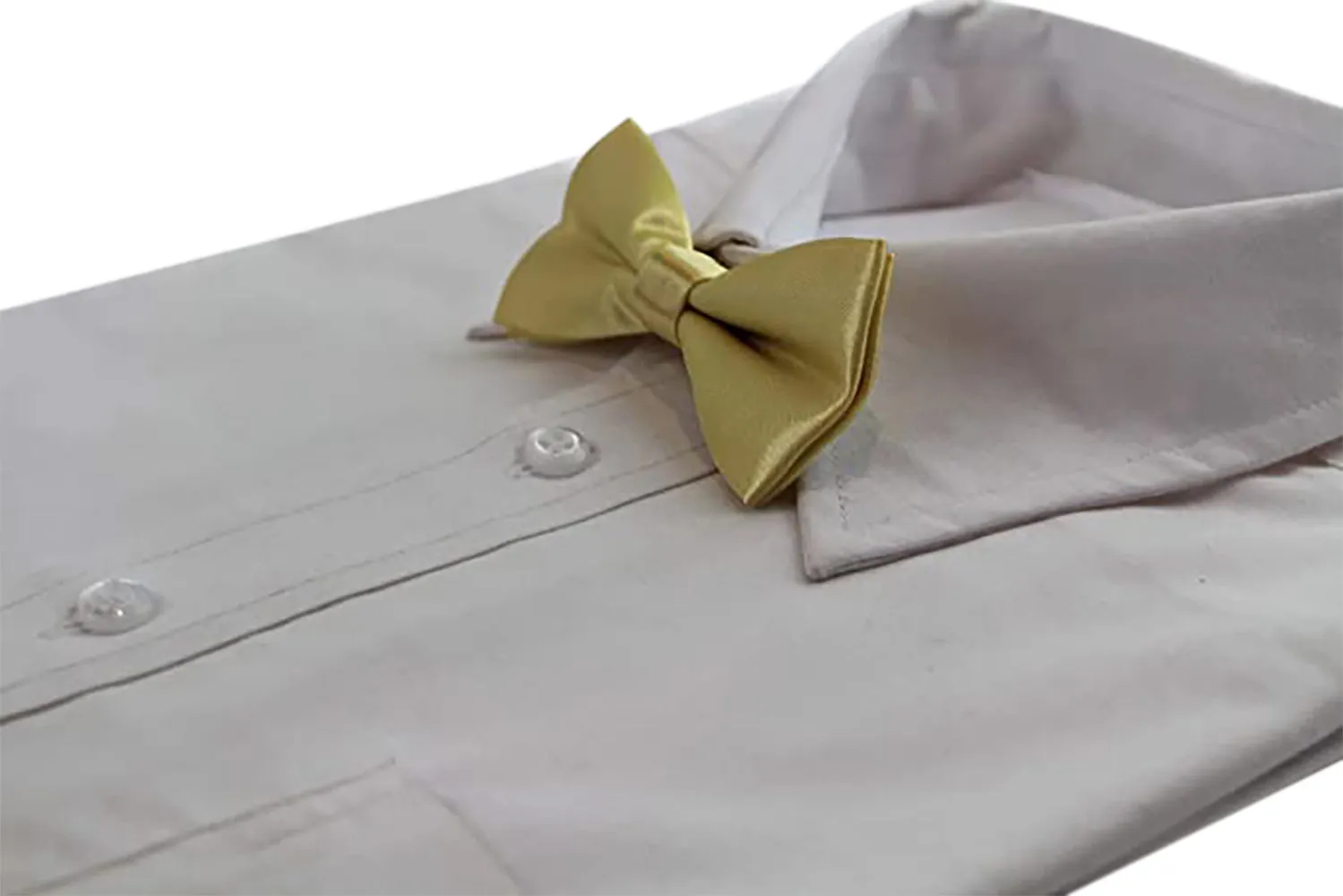 Boys Yellow Gold Plain Bow Tie