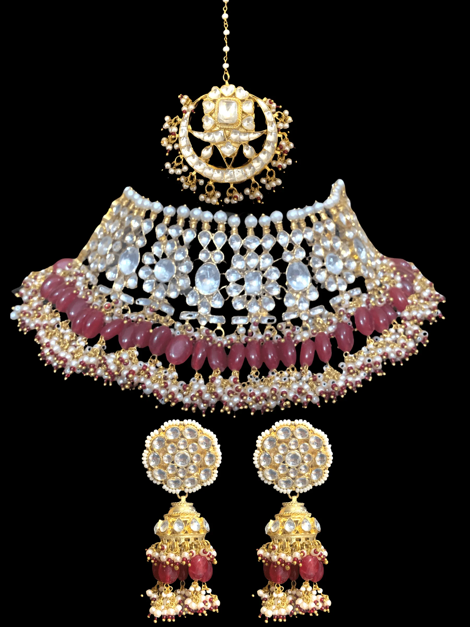 BR4 Khushboo kundan bridal set - ruby ( READY TO SHIP )